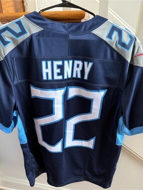 #22 Navy & Light Blue Titans Football Jersey - HENRY